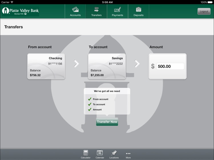 Platte Valley Bank Mobile Banking for iPad screenshot-3