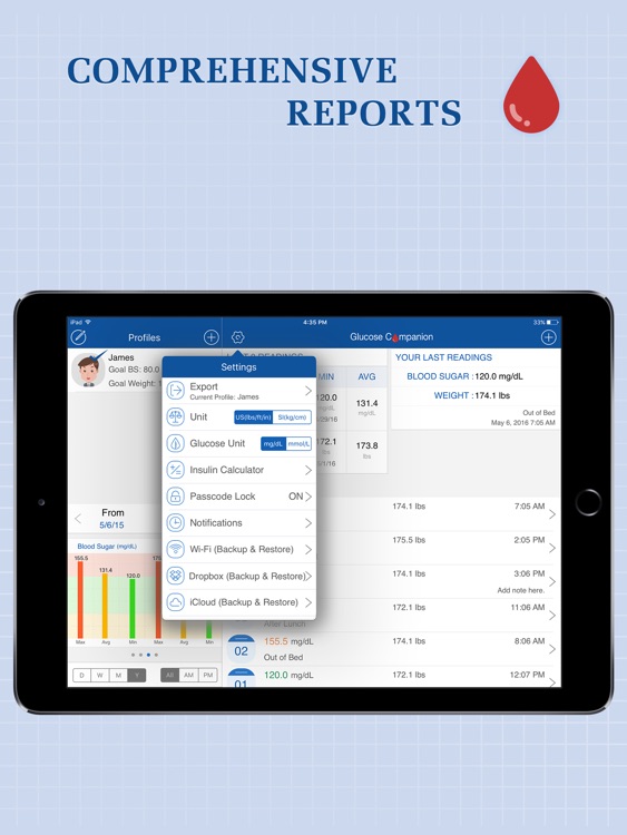 Glucose Companion for iPad - Blood Sugar Tracker screenshot-3