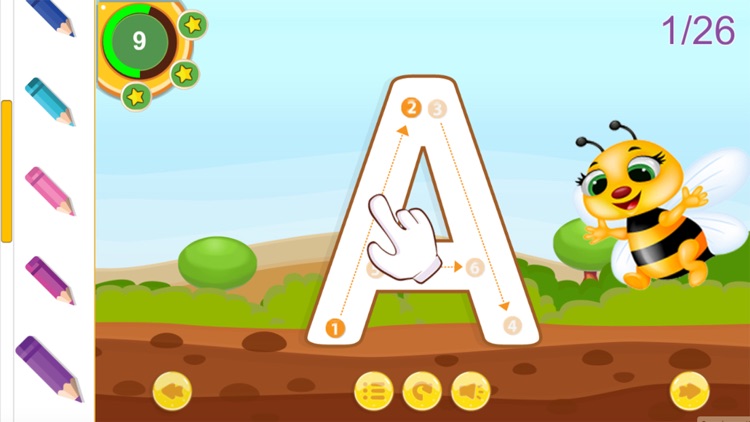 A-Z Alphabet Coloring Tracing Game for kids