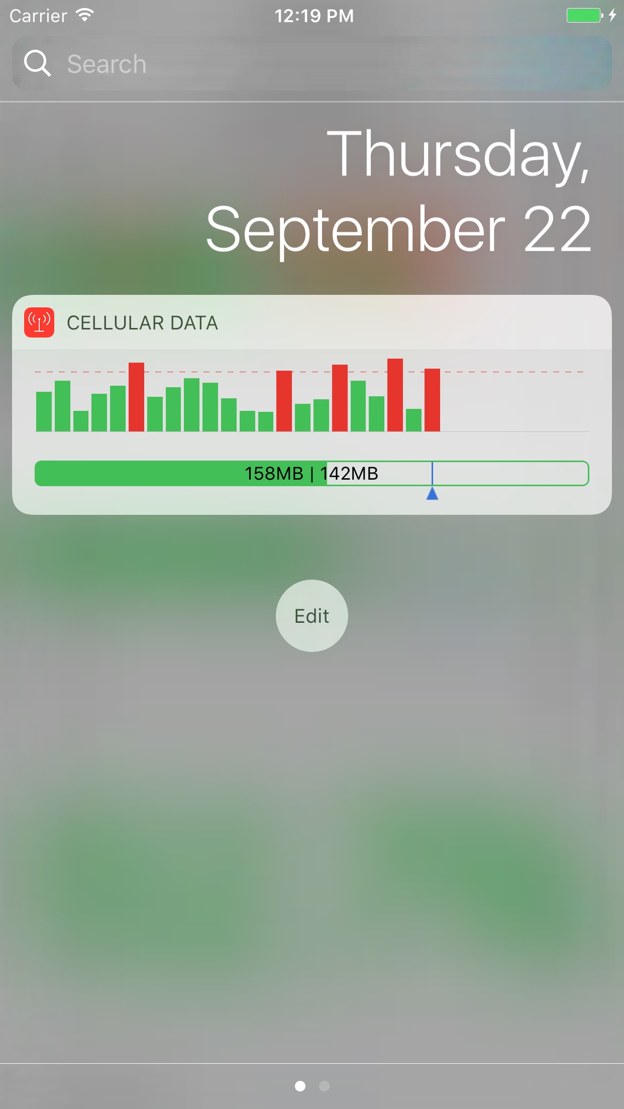 Screenshot do app Data Widget
