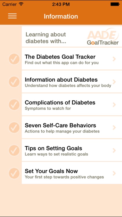 AADE Diabetes Goal Tracker