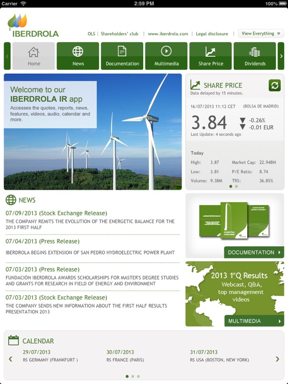 IBERDROLA Investor Relations for iPad