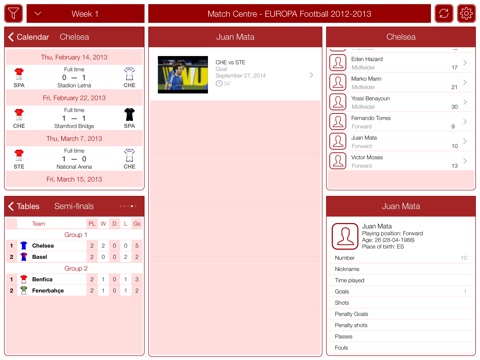 EUROPA Football 2012-2013 - Match Centre screenshot 3