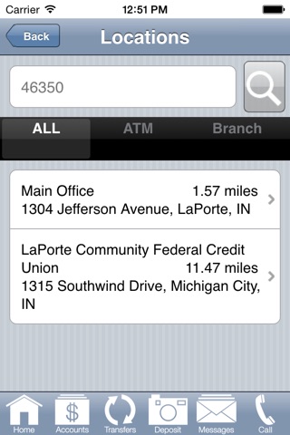 LaPorte CFCU screenshot 2