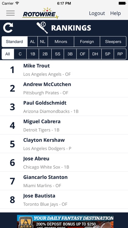 RotoWire.com Fantasy News Center screenshot-4