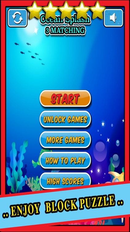 Ocean Splash - 3 Matching Puzzle Game Set Under the Sea