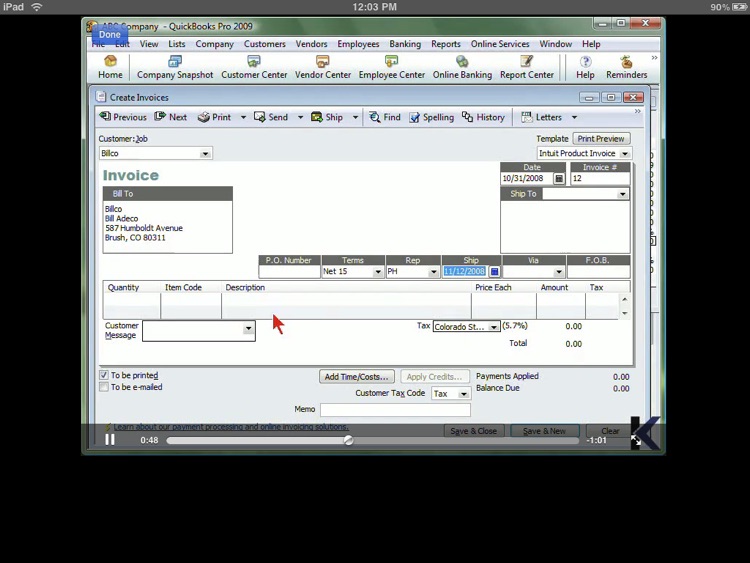 Video Training for Quickbooks 2009 HD