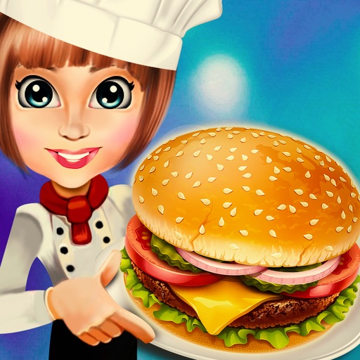 Food Court Hamburger Chef Cooking Burger maker Bar Icon