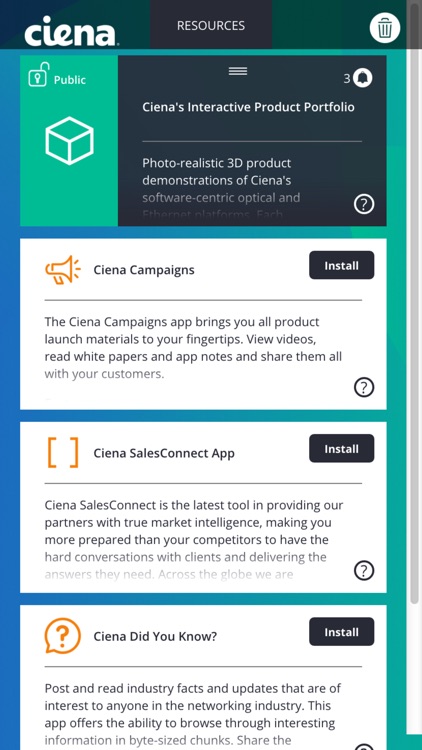 Ciena App Portfolio