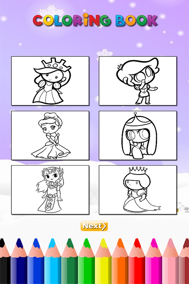 The Princess Coloring Book: Learn to paint and color, Free games HD for children screenshot 2