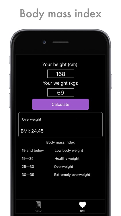 Calculator - smart tool & body mass index checker