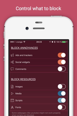 Eluo Content Blocker - Block Ads, Trackers, Resources and more screenshot 2