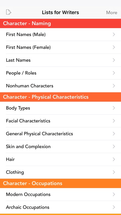 Lists for Writers - ideas for creative writing