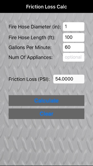 Friction Loss Calc