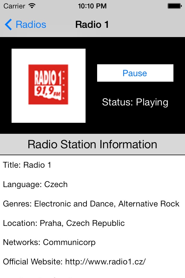 Czech Republic Radio Player (Česká republika rádio, čeština, Česko, Český) screenshot 3