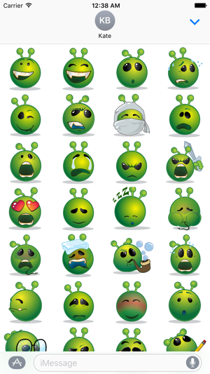 Green Smiley Emoji Stickers