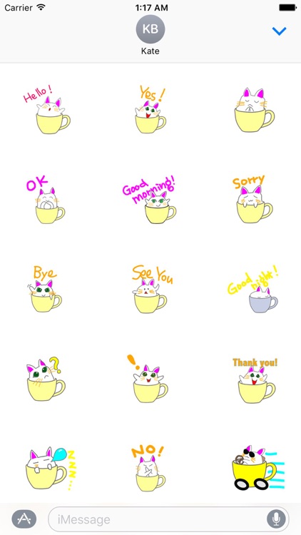 Cute Cat In Cup Stickers