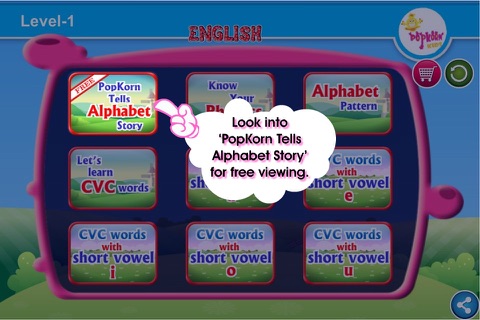 Look And Learn English with Popkorn : Level 1 screenshot 2