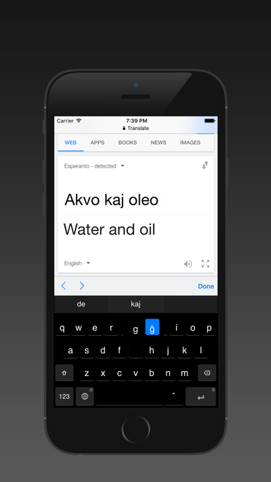 esperanto keyboard ios