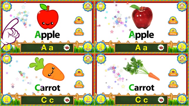 ABC Fruits & Vegetables English Flashcards(圖1)-速報App
