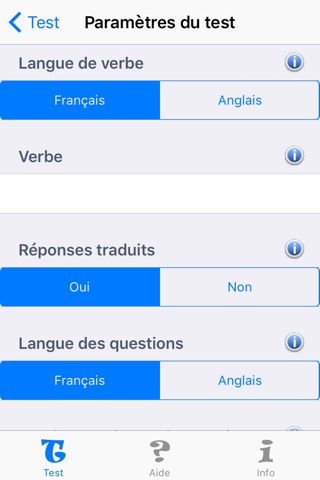 French/English Verb Tests - Train Yourself on French and English Verbs - Verb2Verbe screenshot 2
