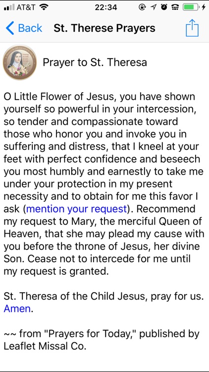 Saint Therese Prayers