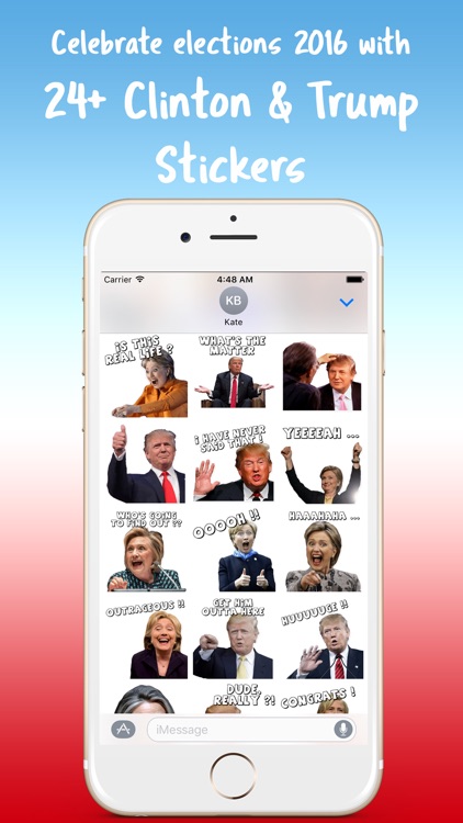 Trump vs. Clinton Moji Stickers for iMessage