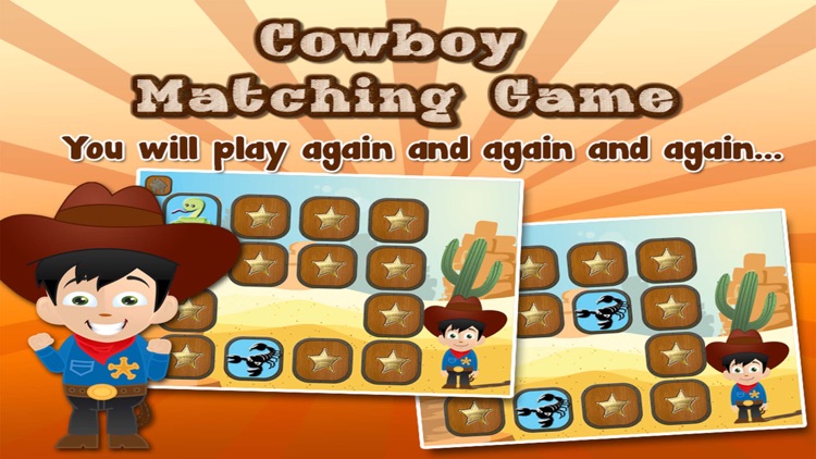 Cowboy Matching and Learning Game for Kids screenshot-3
