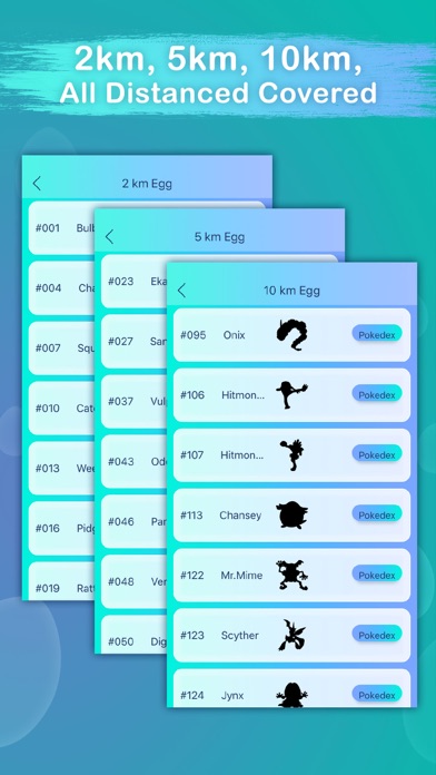 Egg Chart for Pokemon GO - Eggs Hatch Distance screenshot 2