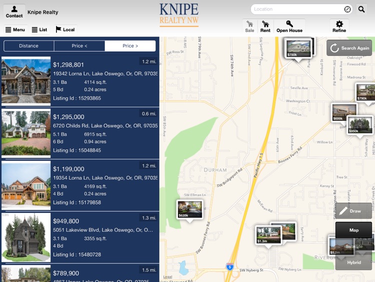 Knipe Realty Home Search for iPad