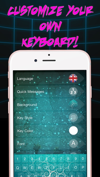 Cool Keyboard Free with Color Backgrounds & Fonts