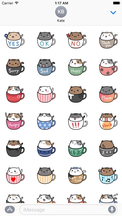 Cat In Cup Stickers