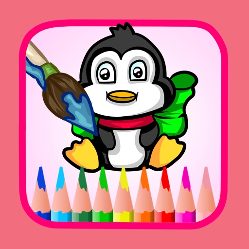 Game Drawing Penguins for Family Kids Coloring Icon