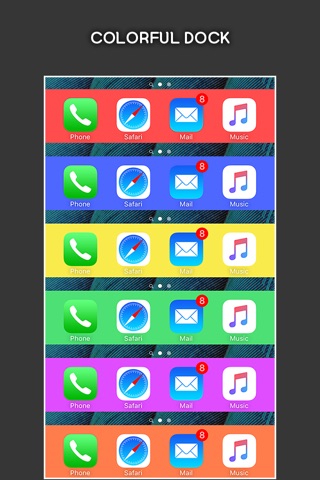 ColorBar for iOS 8 - Customize the color of the dock and status bar on top of the wallpaper screenshot 4