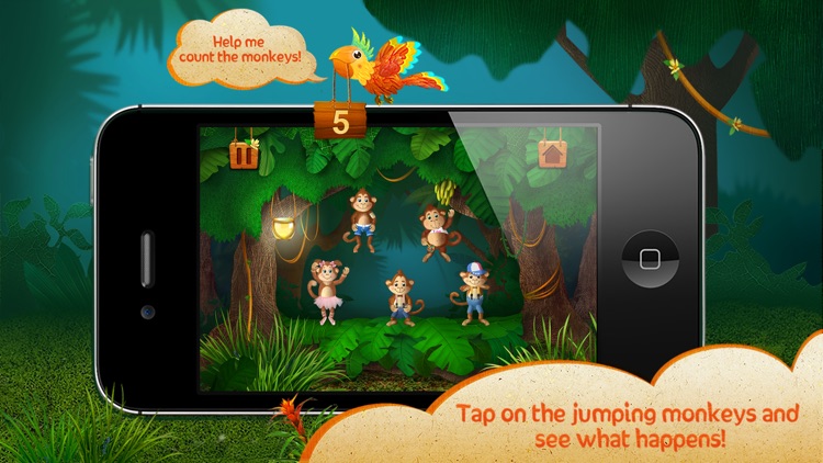 Kids Academy ∙ 5 little monkeys jumping on the bed. Interactive Nursery Rhyme.