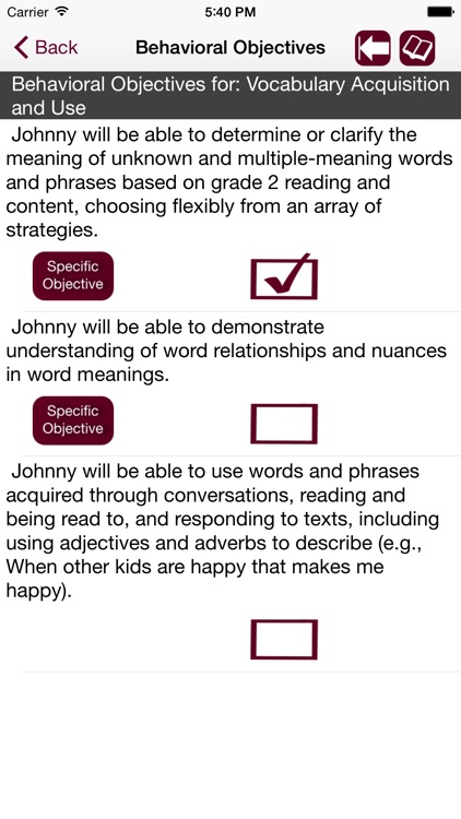 IEP Goals & Objectives with Common Core Standards