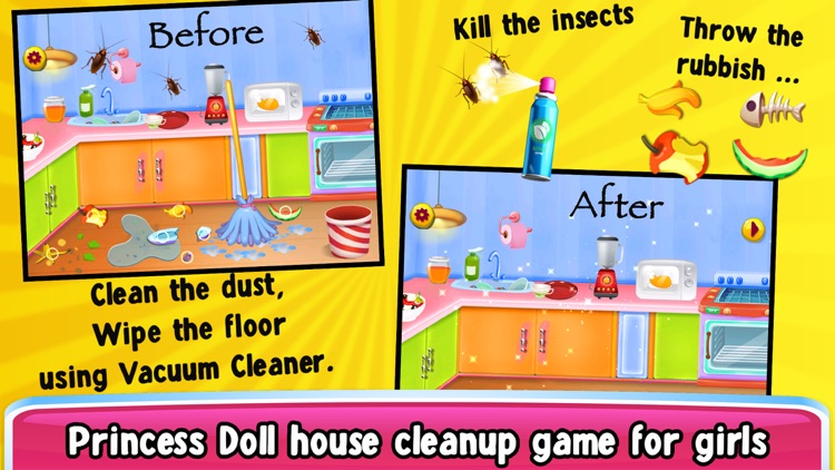 Princess Doll House Kitchen Cleaning