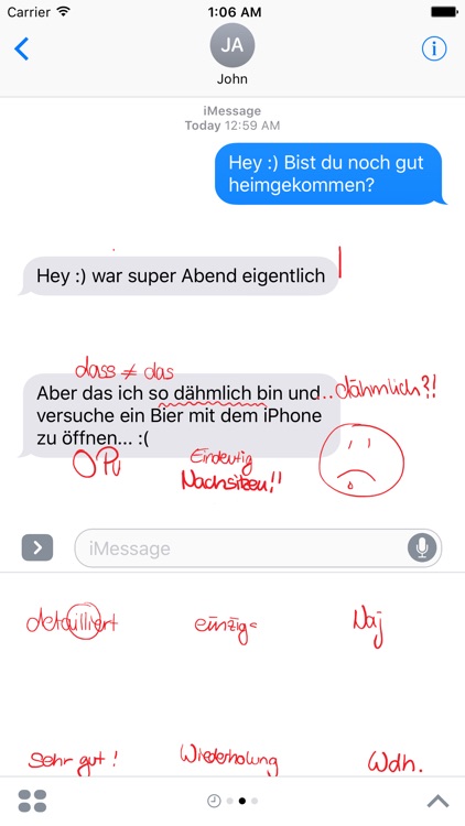 Animierte Korrekturen