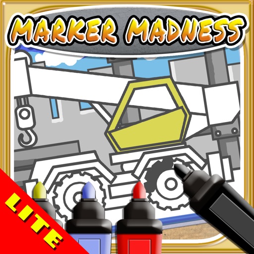 Marker Mania for Boys Lite - A Free Truck & Construction Coloring Book App Icon