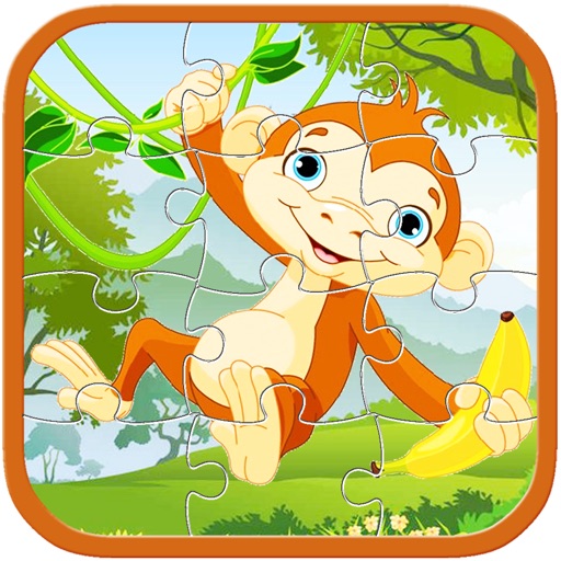 Crazy Monkey Adventure Kids Jigsaw Puzzle Game icon