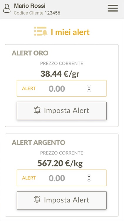 Banco Metalli OreGold Grafico Oro