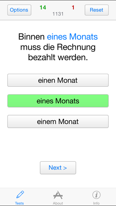 German Grammar Tests Screenshot 1