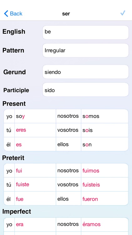 Spanish Verbs Lite