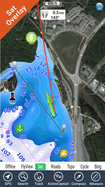Lake Murray South Carolina GPS fishing chart