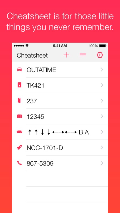 Cheatsheet Widget