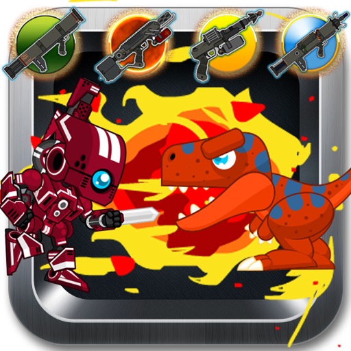 Red Rangers Robot VS Dinosaurs Fight Free Game icon