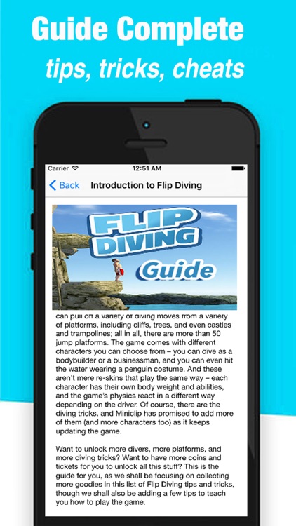 Guide for Flip Diving - Cheats and tips