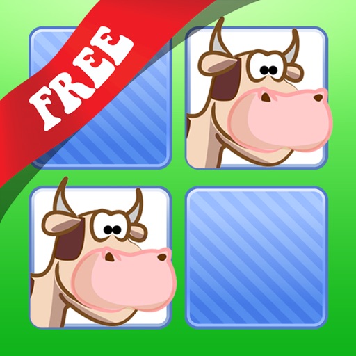 Barnyard Memo Game with Piggy, Farmer and Chickens icon
