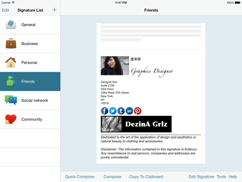 Email Signature iPad Edition - náhled