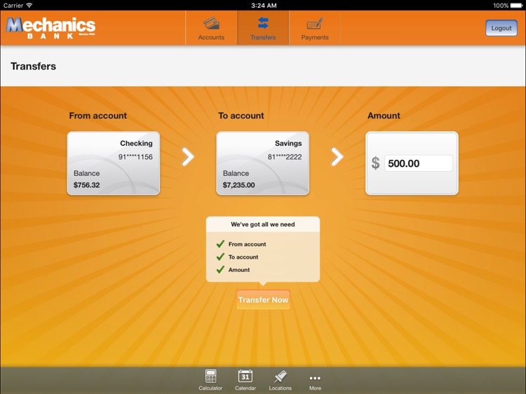 Mechanics Bank-Mobile Banking for iPad screenshot-3